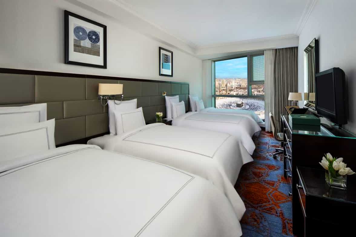 Plush Quad Bed Kaaba View 